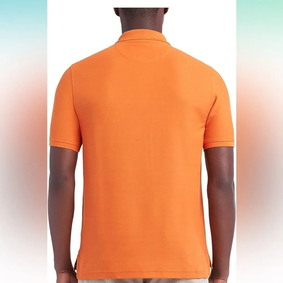 IZOD Mens Advantage Solid Performance Short Sleeve Polo Shirt Orange - Picture 2 of 7
